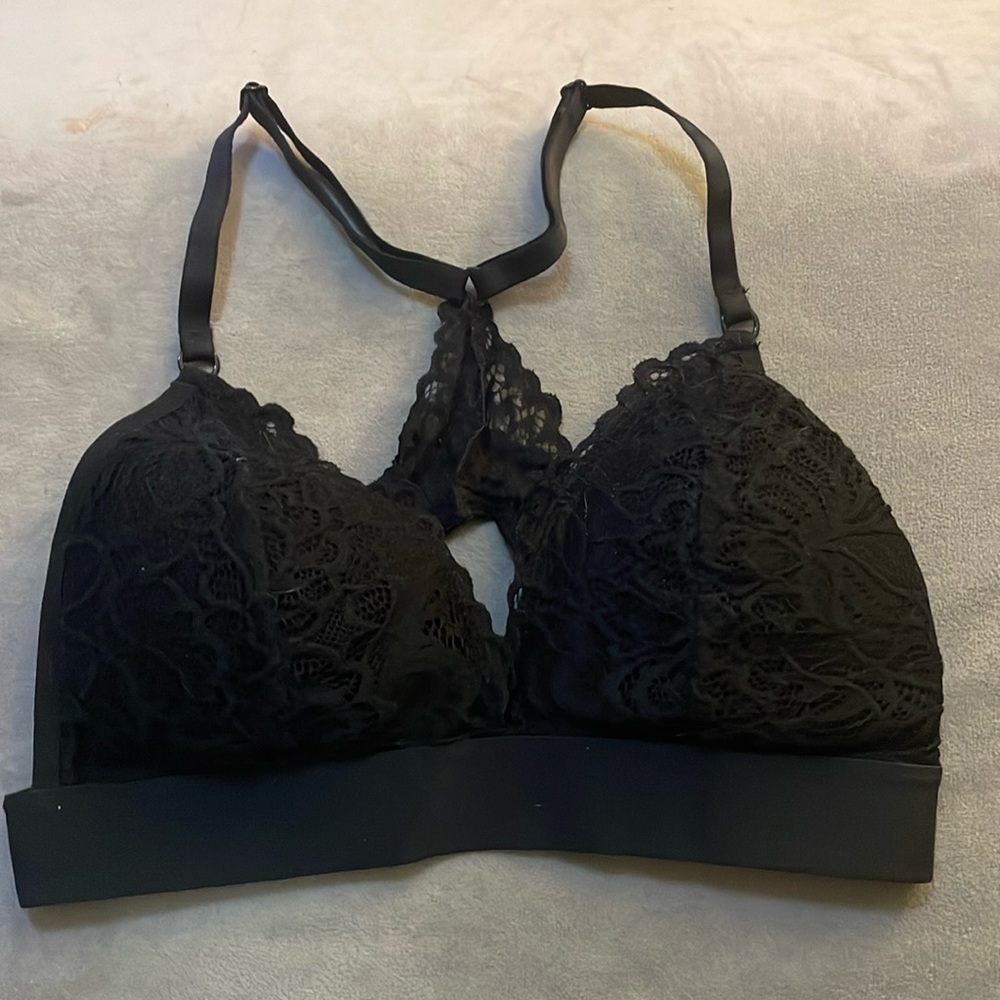 Xhilaration XS black lace bralette lace racerback